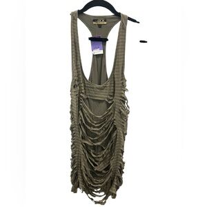 NWT LaRok Olive Green Ruffled Tank Top